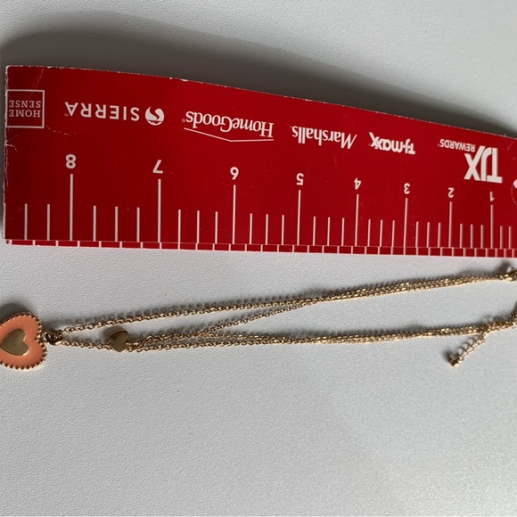 My Hearts pendant. Double layer with peach enamel. Gold tone. - Picture 4 of 4